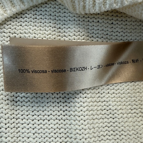 NWT Massimo Dutti Cream Knit Top XS Short Sleeves - Picture 5 of 11